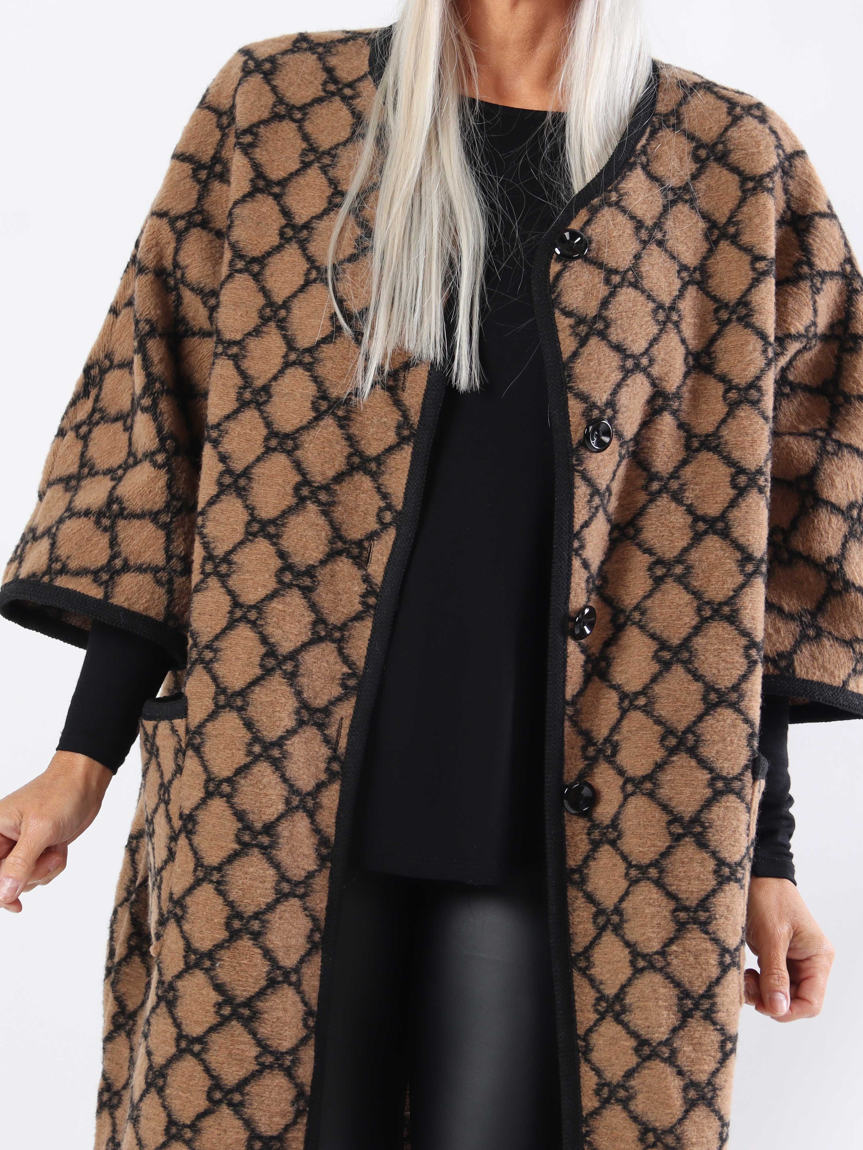 Arianna - Mønstret plus size frakke